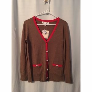 STILL AVAILABLE NWT Brown and Red Cardigan